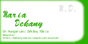 maria dekany business card